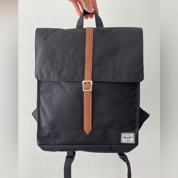 Herschel Black Thin Padded Laptop Backpack - Picture 1 of 4